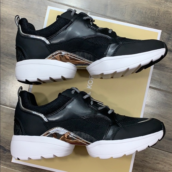 Michael Kors Shoes - MICHAEL KORS OCTAVIA TRAINER TECH CANVAS BLACK